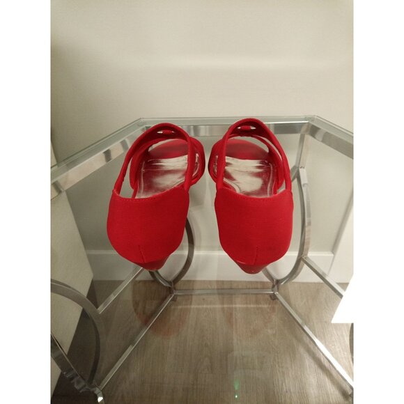 Laura Scott June Strappy Wedge Red Slip On Sandals Size 10 - Picture 4 of 10
